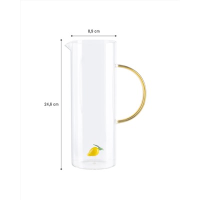 Monica Borosilikat Cam Sürahi - Sarı - 1000 ml