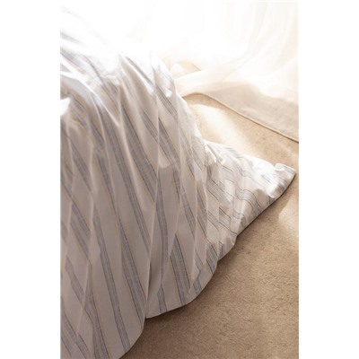 Avery King Size %100 Pamuk Ranforce Baskılı Nevresim Takımı - Mavi/Sarı
