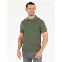 Haki Slim Fit Polo Yaka Merserize Tişört