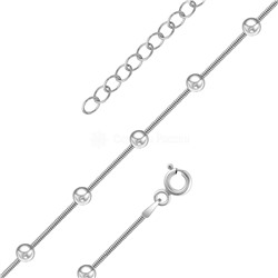 Цепь из серебра родированная - 40 см с удлинением 925 пробы 181163R015L40