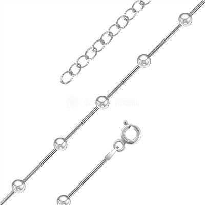 Цепь из серебра родированная - 40 см с удлинением 925 пробы 181163R015L40