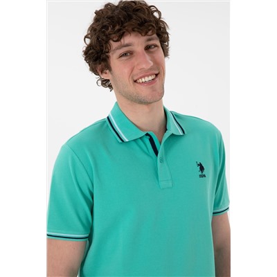Erkek Regular Fit Polo Yaka Mint Basic Tişört