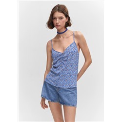 Top fruncido estampado