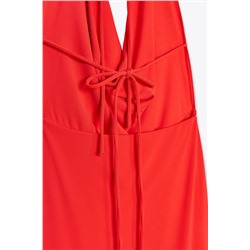DRAPED HALTER MAXI DRESS