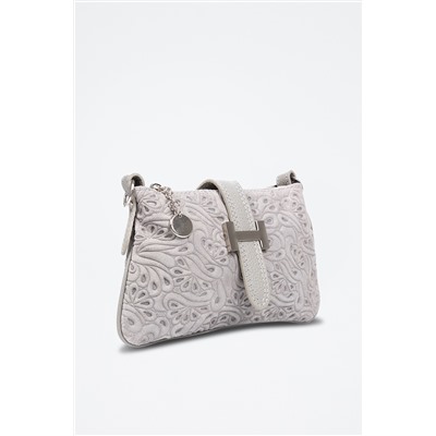 Bandolera de piel Gris claro - Firenze Artegiani