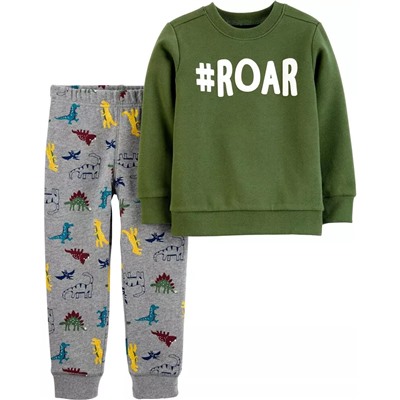 Carter's | Baby 2-Piece Dinosaur Fleece Top & Jogger Set