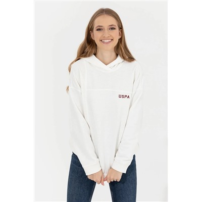 Kadın Ekru Kapüşonlu Sweatshirt