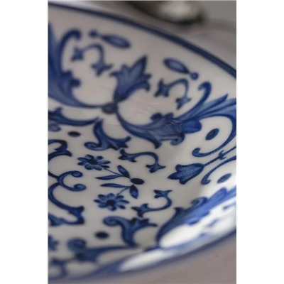 Reve Bleu Serenity Yemek Tabağı - 20 cm - Mavi/Beyaz