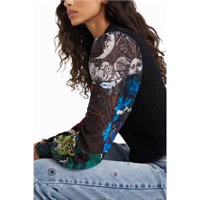 Blusa slim drapeada