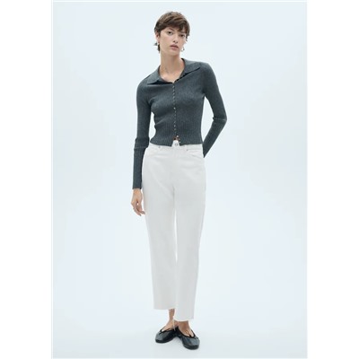 Jeans Blanca rectos crop