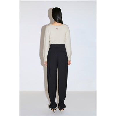 Pantalón recto de lana Negro