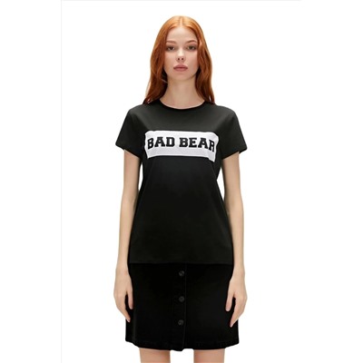 Bad Bear, Flog 0 Yaka Kadın Body - Siyah
