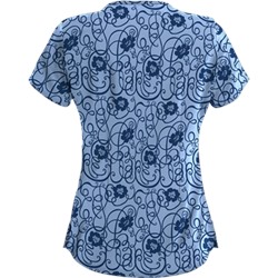 Advantage STRETCH by Butter-Soft™ Floral Conversation Navy Stretch Scrub Top