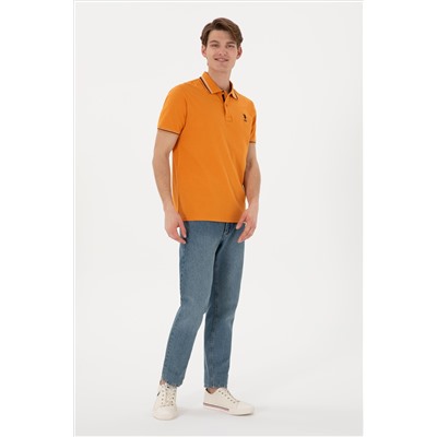 Erkek Regular Fit Polo Yaka Kiremit Basic Tişört