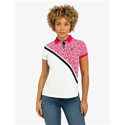 DITSY DIAGONAL COLORBLOCK POLO SHIRT (WHITE)