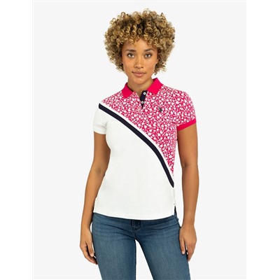 DITSY DIAGONAL COLORBLOCK POLO SHIRT (WHITE)