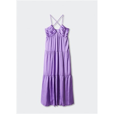 Vestido satinado fruncido