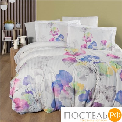 Постельное белье Карвен Stripe Satin с цветным принтом 1.5 спальное N249 -SB010(4пр.)