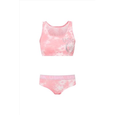 U.S. Polo Assn. Kadın Pembe Büstiyer Şort Takım 66268