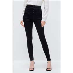 Vaquero skinny fit de tiro alto Negro