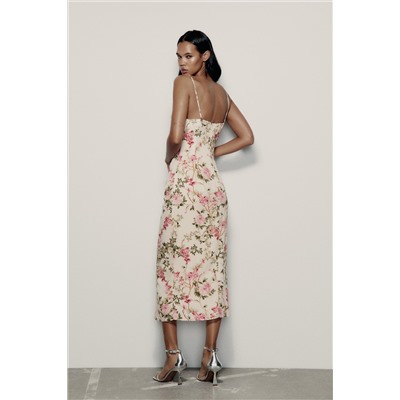 VESTIDO MIDI ESTAMPADO FLORAL