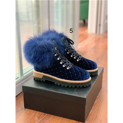 Женские ботинки с опушкой из меха лисы   Lesill*a