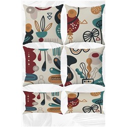 stellahomes Minimalist Art Çift Tarafı Baskılı 43x43 Ve 30x50 Kırlent Yastık Kılıfı 6'lı Set SH008