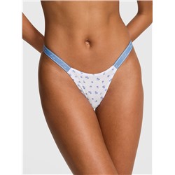 Logo Cotton High-Leg Micro Thong Panty