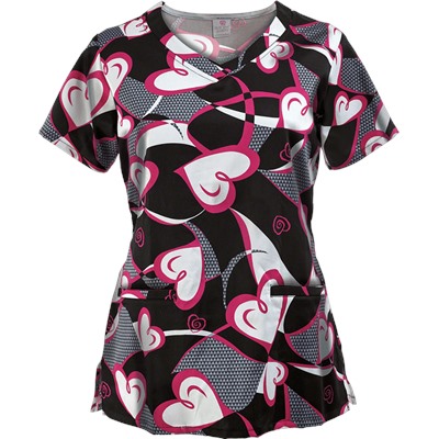 Trust Your Journey Scrubs Ribbons Of Hope Print Top