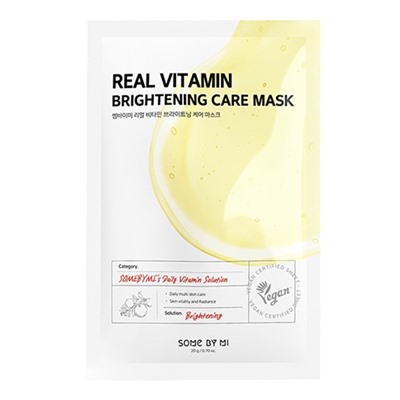 SOME BY MI REAL VITAMIN BRIGHTENING CARE MASK Тканевая маска для лица с витаминами 20г