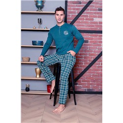 AHENGİM Erkek Pijama Takımı Interlok Altı Ekoseli Pamuklu Mevsimlik M70082270 1-2-10001213