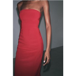 STRAPLESS CREPE DRESS