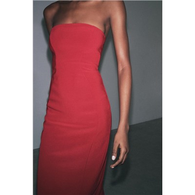 STRAPLESS CREPE DRESS