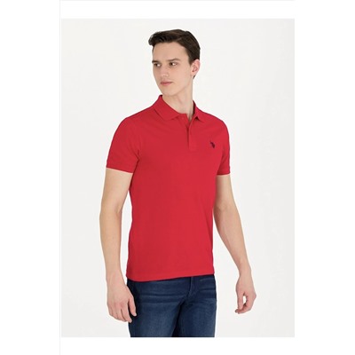 U.S. Polo Assn. Polo Yaka Cepsiz Kırmızı Erkek Basic T-shirt GTP04IY023