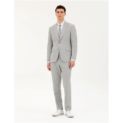 Açık Gri Slim Fit Takım Elbise