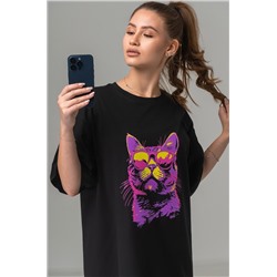 Женское платье-футболка оверсайз Happyfox