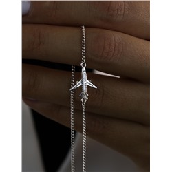 Браслет из серебра родированный - Самолет (Happy wings Крылья счастья) 925 пробы бр-016