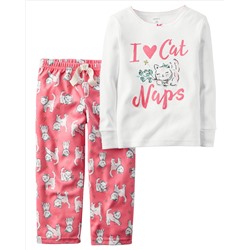 2-Piece Cotton & Fleece PJs
