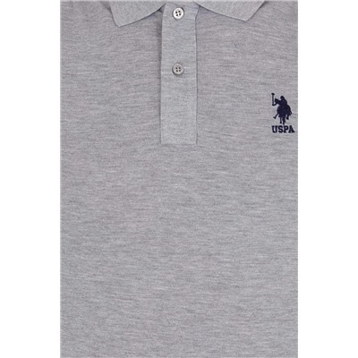 Erkek Gri Melanj Basic Polo Yaka Tişört