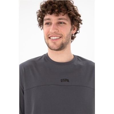 Erkek Comfort Fit Bisiklet Yaka Antrasit Tişört