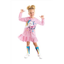 DenokidsUnicorn Magic Kız Çocuk Pembe Elbise