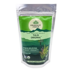 ORGANIC INDIA Tulsi Organic tea Травяной чай Тулси для профилактики работы центр. нервной системы и дыхат. путей 100г