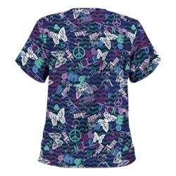 UA Pop Art Navy Scrub Top