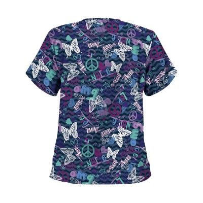 UA Pop Art Navy Scrub Top