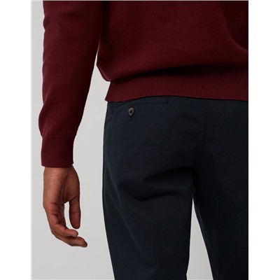 Pantalón de Sarga Regular Fit, Hombre, Azul Oscuro