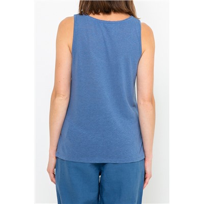 Camiseta de tirantes de lino Azul