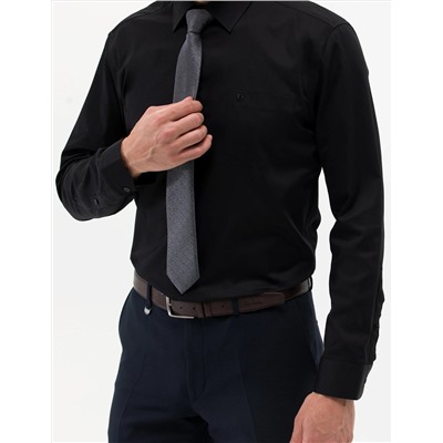 Siyah Regular Fit Uzun Kollu Klasik Gömlek