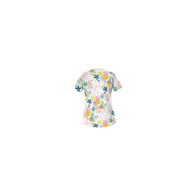 UA Floral Comfort White Print Scrub Top