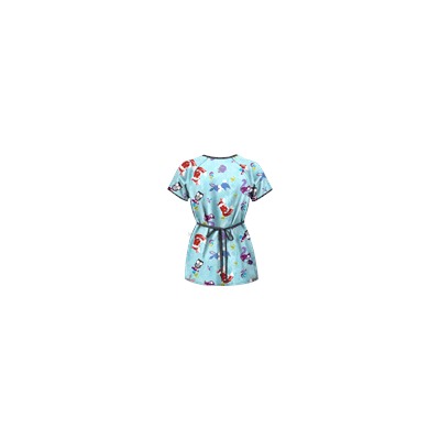 Happy Scrubs® Fall Friends Angel Blue Mock Wrap Scrub Top