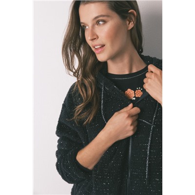 Bata corta borreguito negro "Día de muertos"